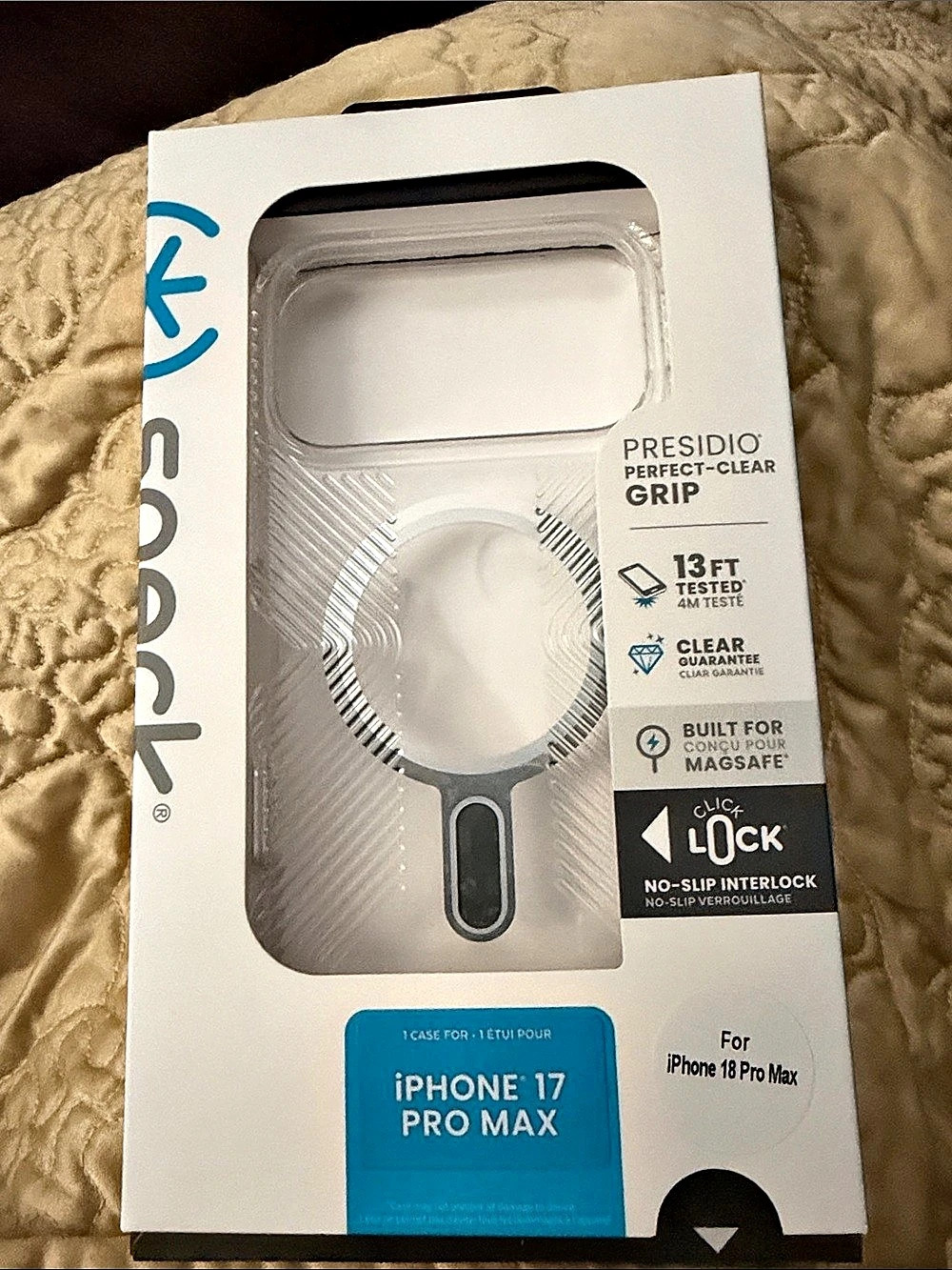 Speck Presidio Perfect-Clear Grip Clear iPhone 17 Pro Max Case NWT